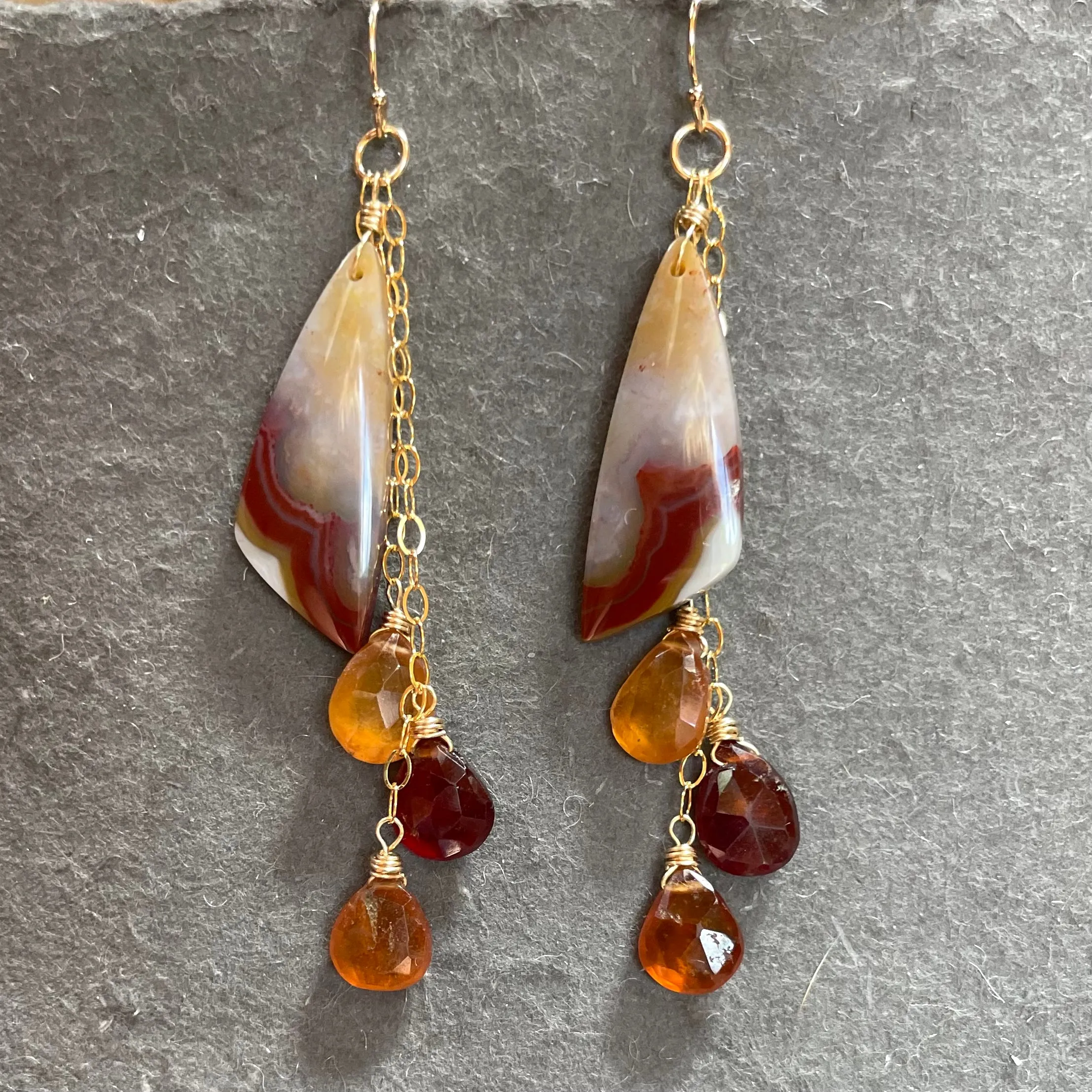 Carnelian Agate and Garnet Cascade OOAK