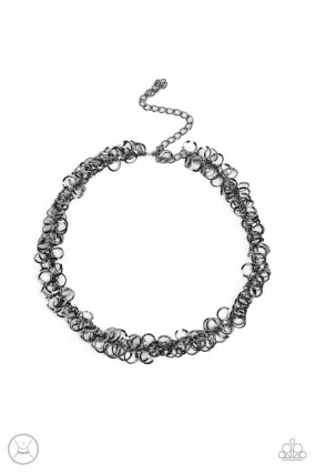 Cause a Commotion Gunmetal Black Choker Necklace - Paparazzi Accessories