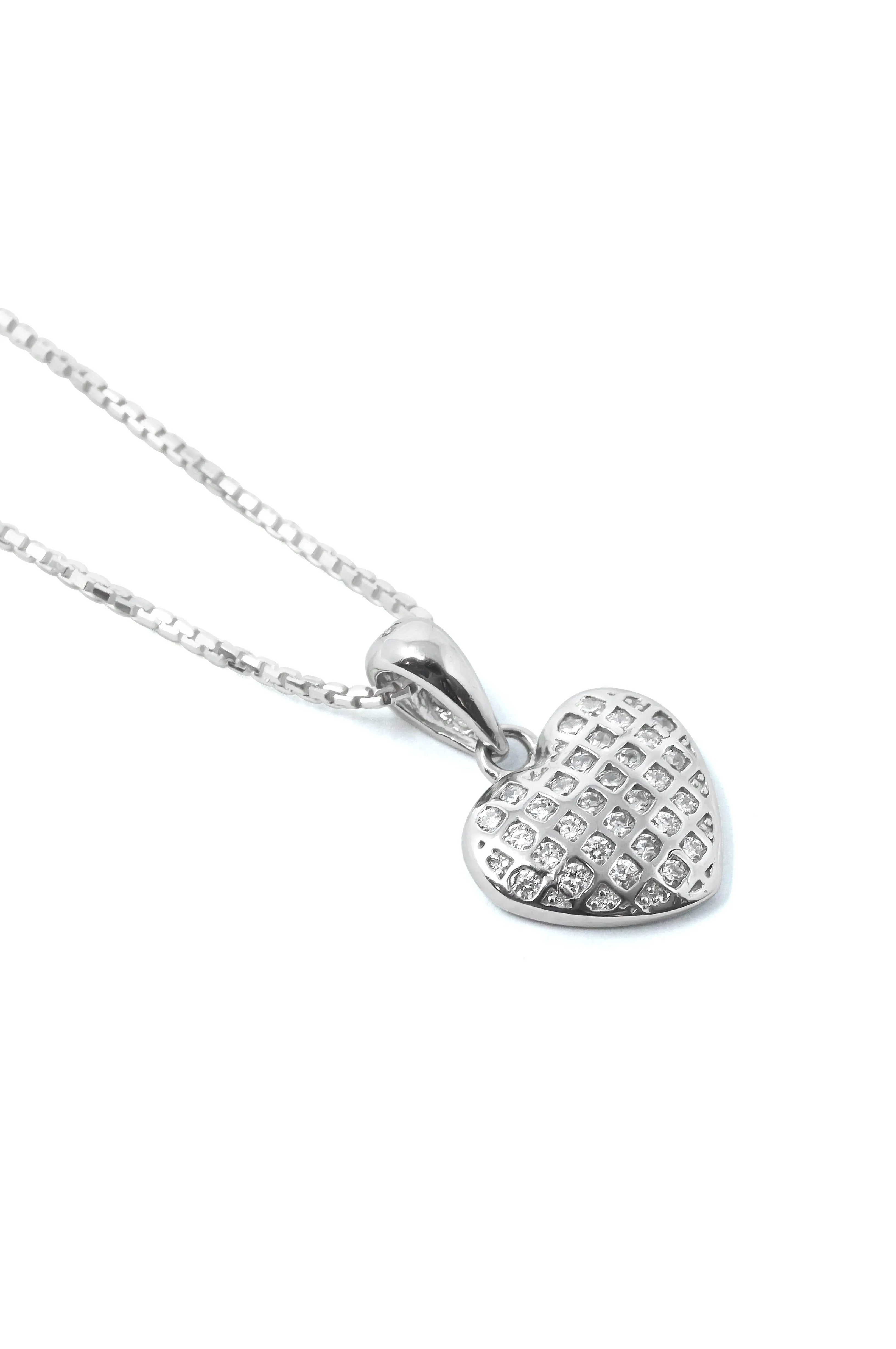 Check & Mate In Love Sterling Silver Heart Pendant