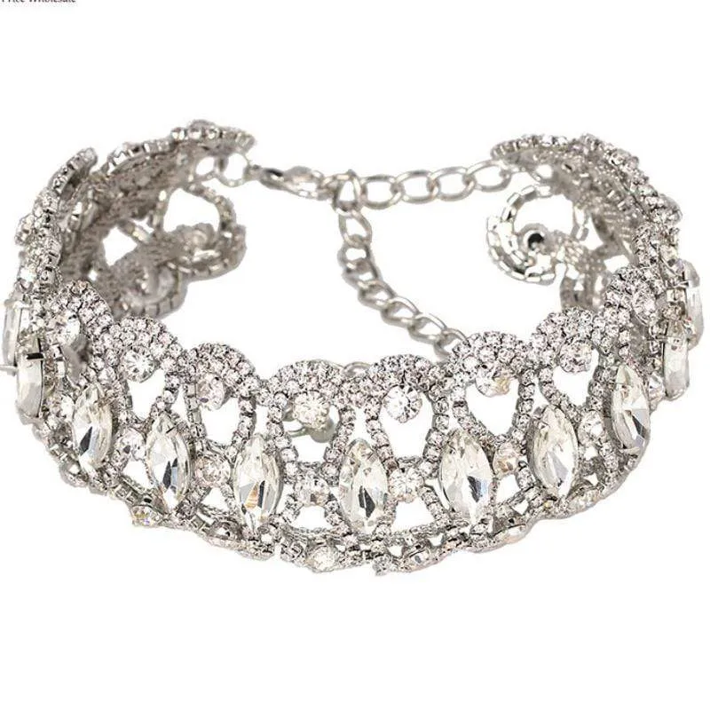 Choke It Out White Crystal Choker Necklace