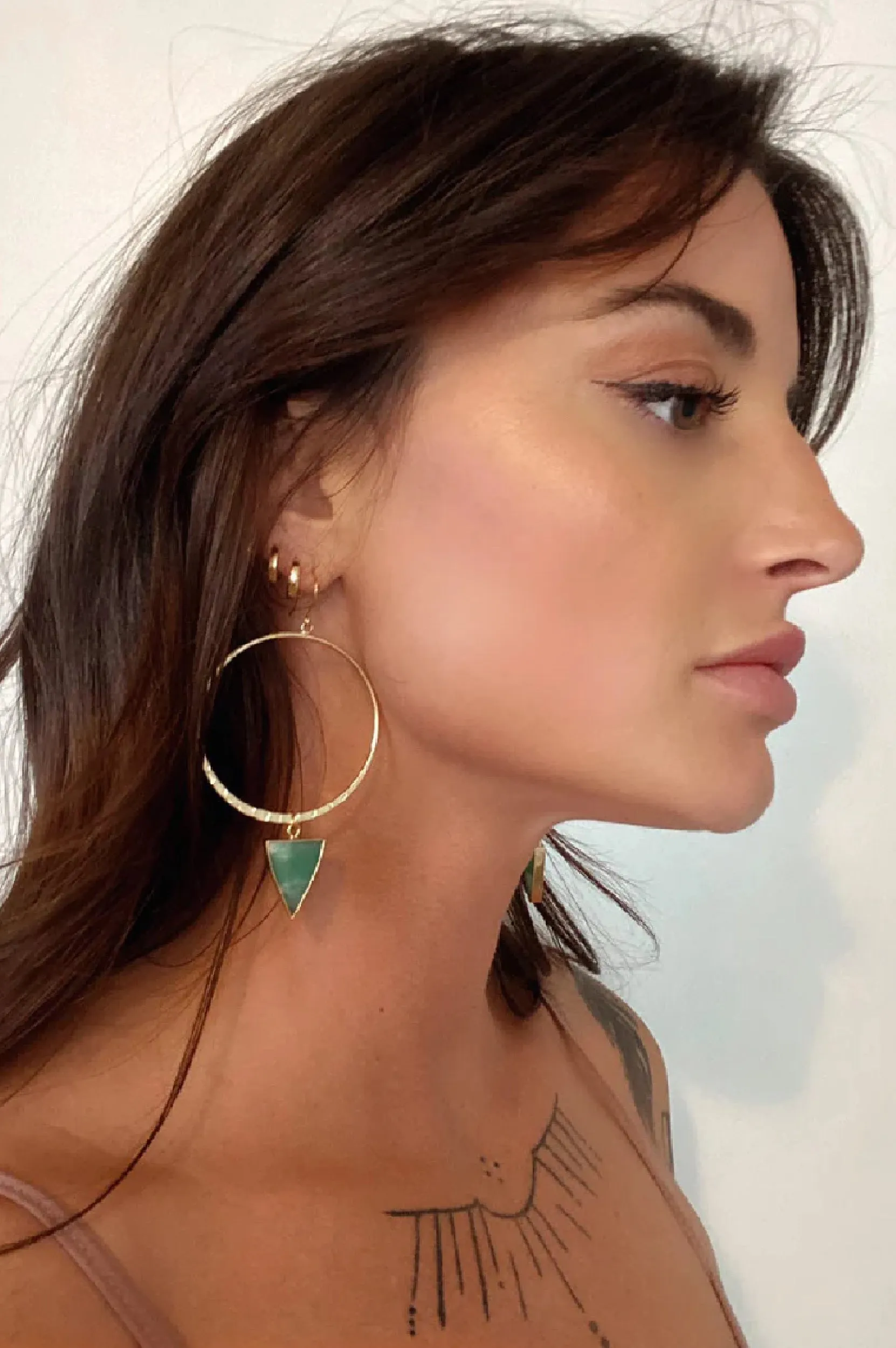 Chrysoprase Abundance Gold Hoop Earrings