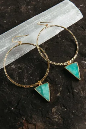 Chrysoprase Abundance Gold Hoop Earrings