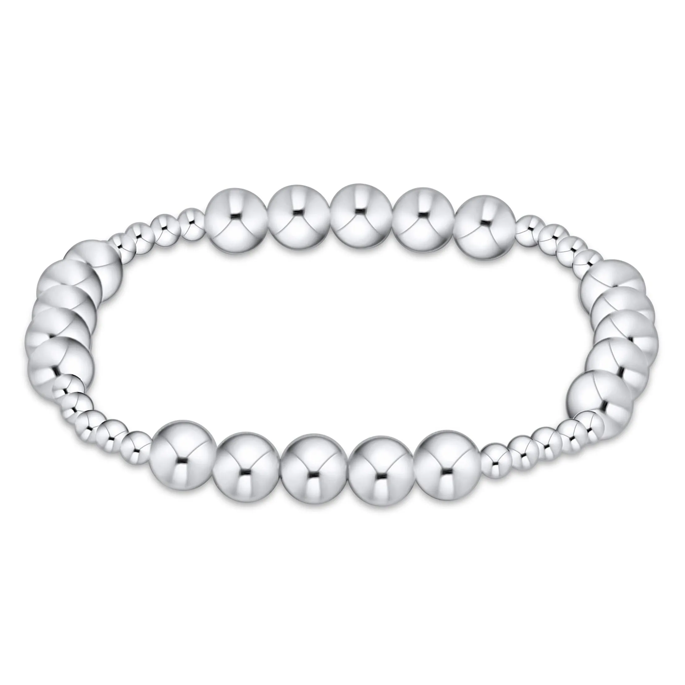 Classic Blissful Pattern 3mm Bead Bracelet- 6mm Sterling