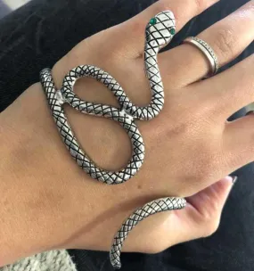 Coiling Snake Hand Bracelet