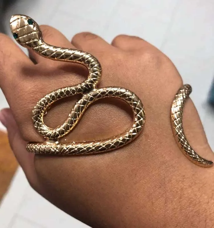 Coiling Snake Hand Bracelet