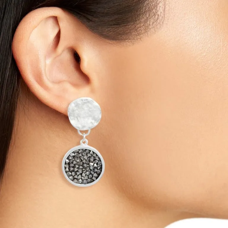 Crystal cluster clip-on earrings