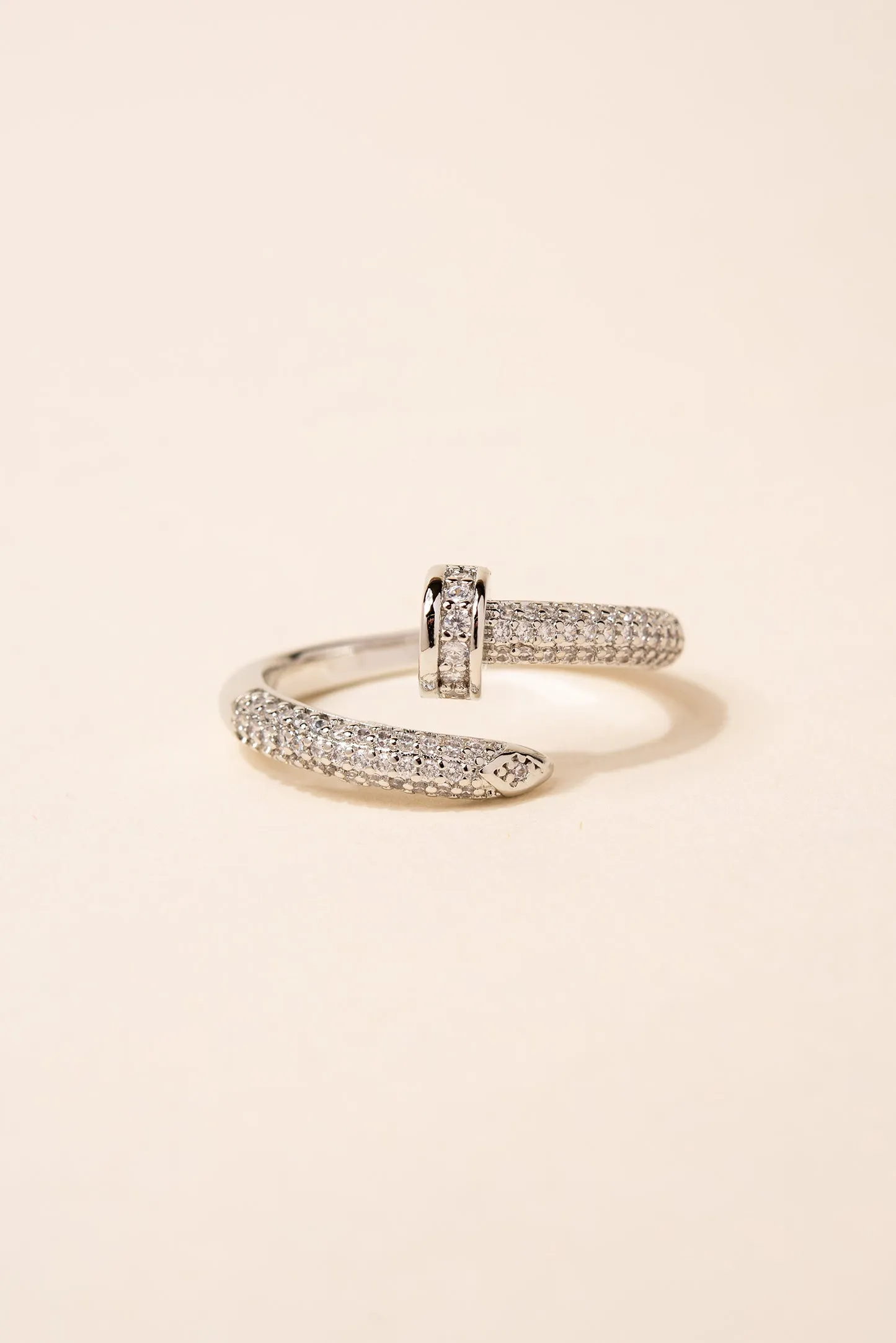 CZ Pave Encrusted Nail Ring