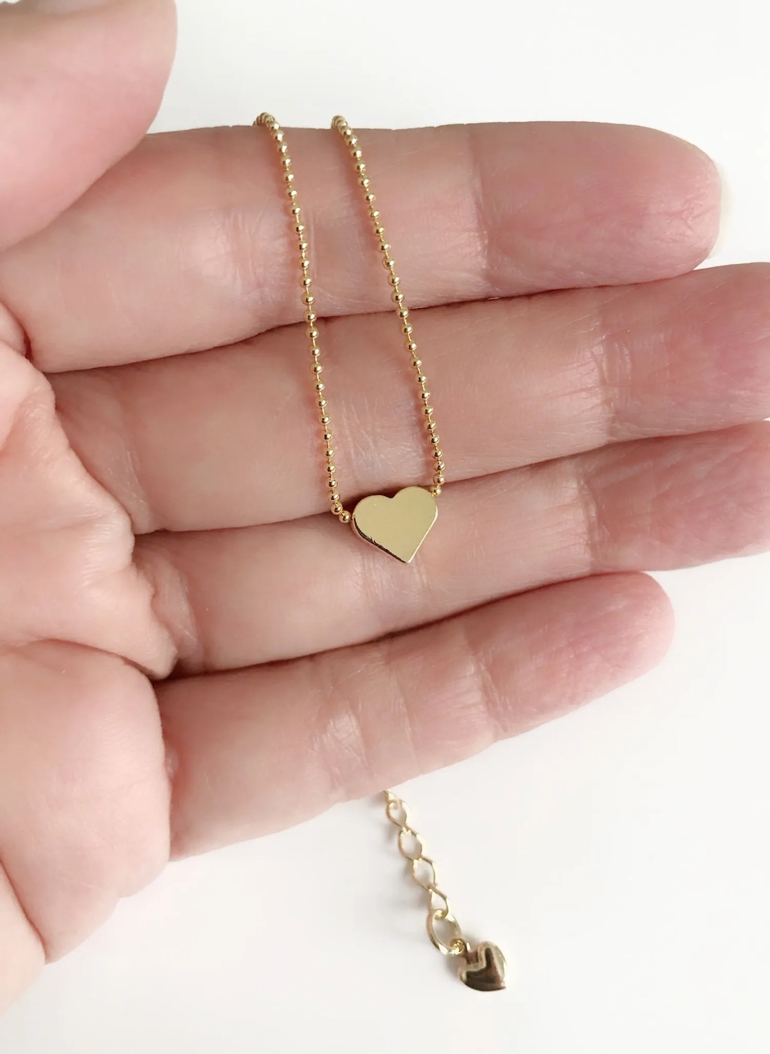 Dainty Heart Pendant Necklace, Delicate Valentines Gift, Gold Plated Tiny Heart Necklace, Minimalist Jewelry, Petite Choker Heart Necklace