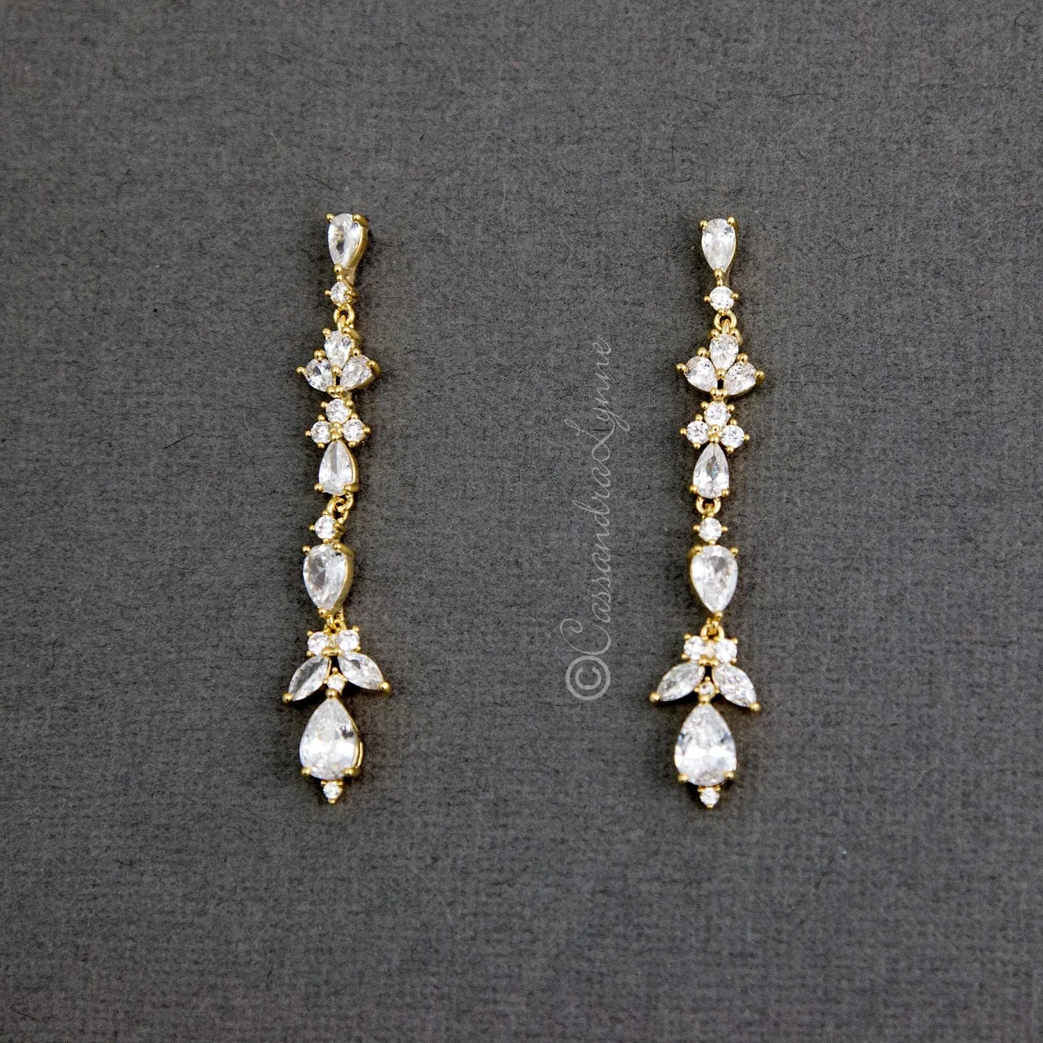 Delicate CZ Dangle Earrings