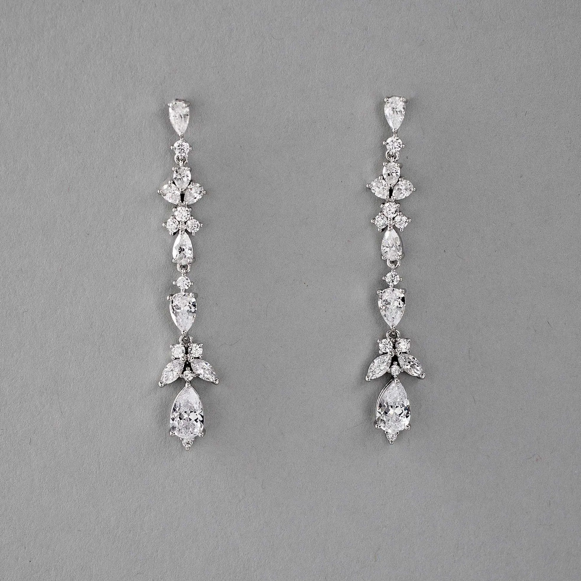 Delicate CZ Dangle Earrings