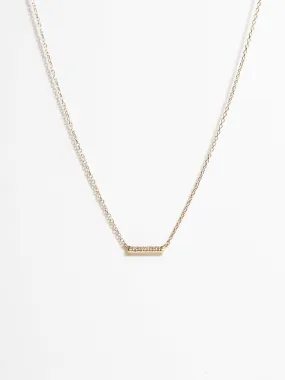 Diamond Bar Necklace, 14k Gold