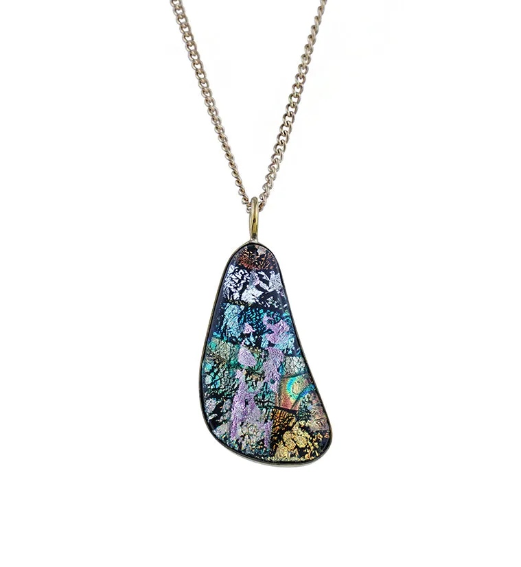 Dichroic Glass Pendant Necklace