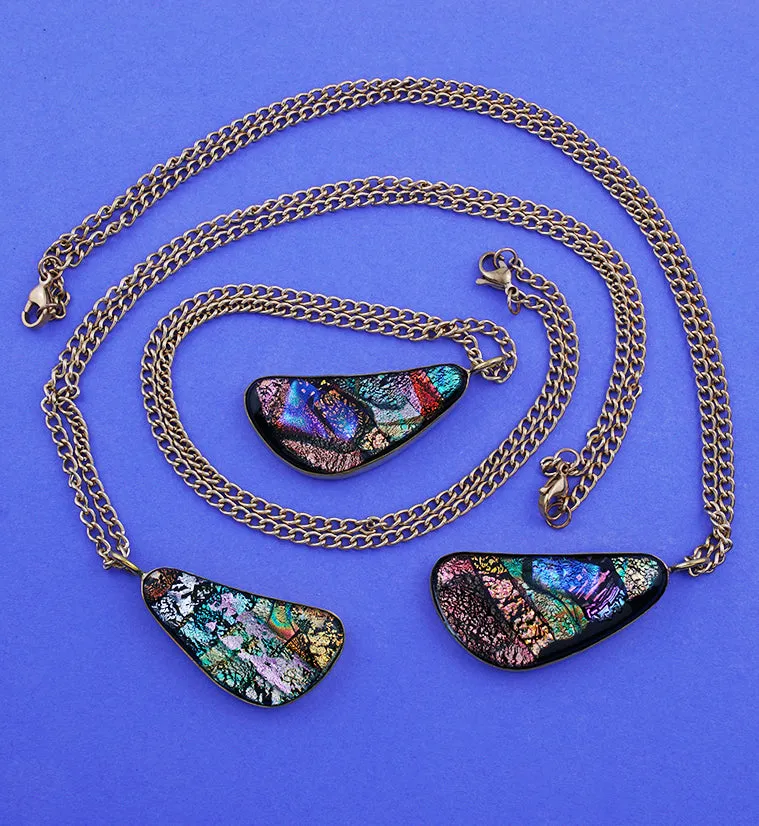 Dichroic Glass Pendant Necklace