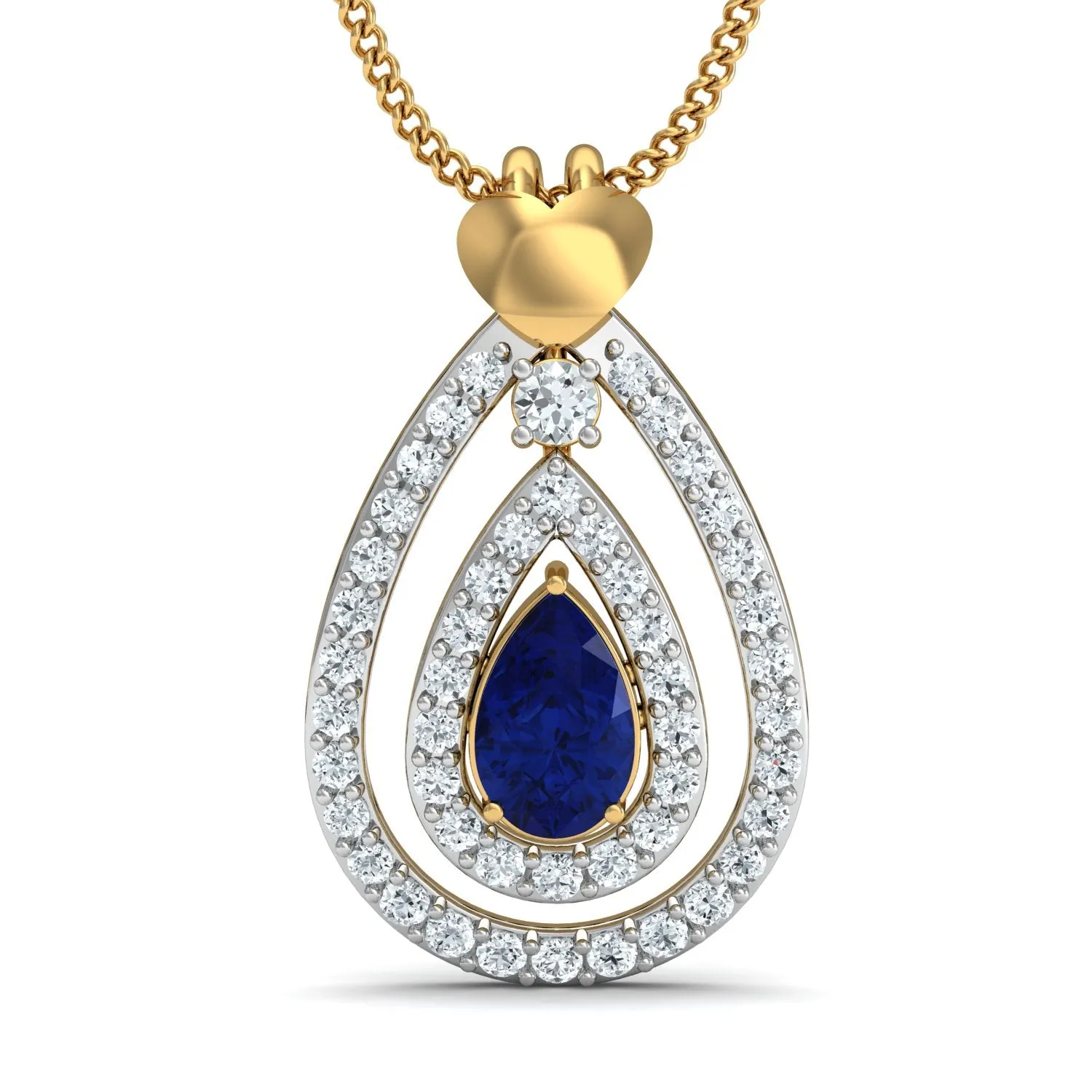 Diva Sapphire Pendant (Gold Plated 925 Sterling Silver)