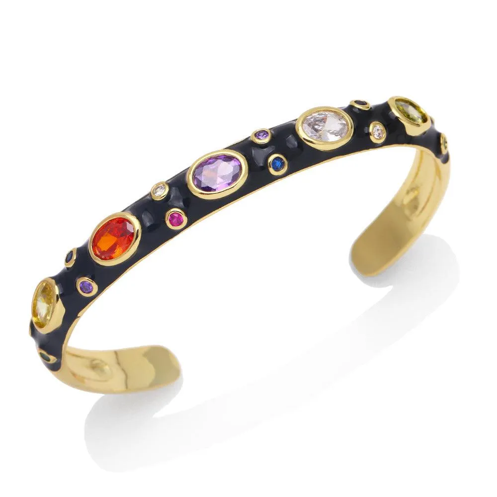 Dreamer Enamel Inlaid Cuff Bracelet