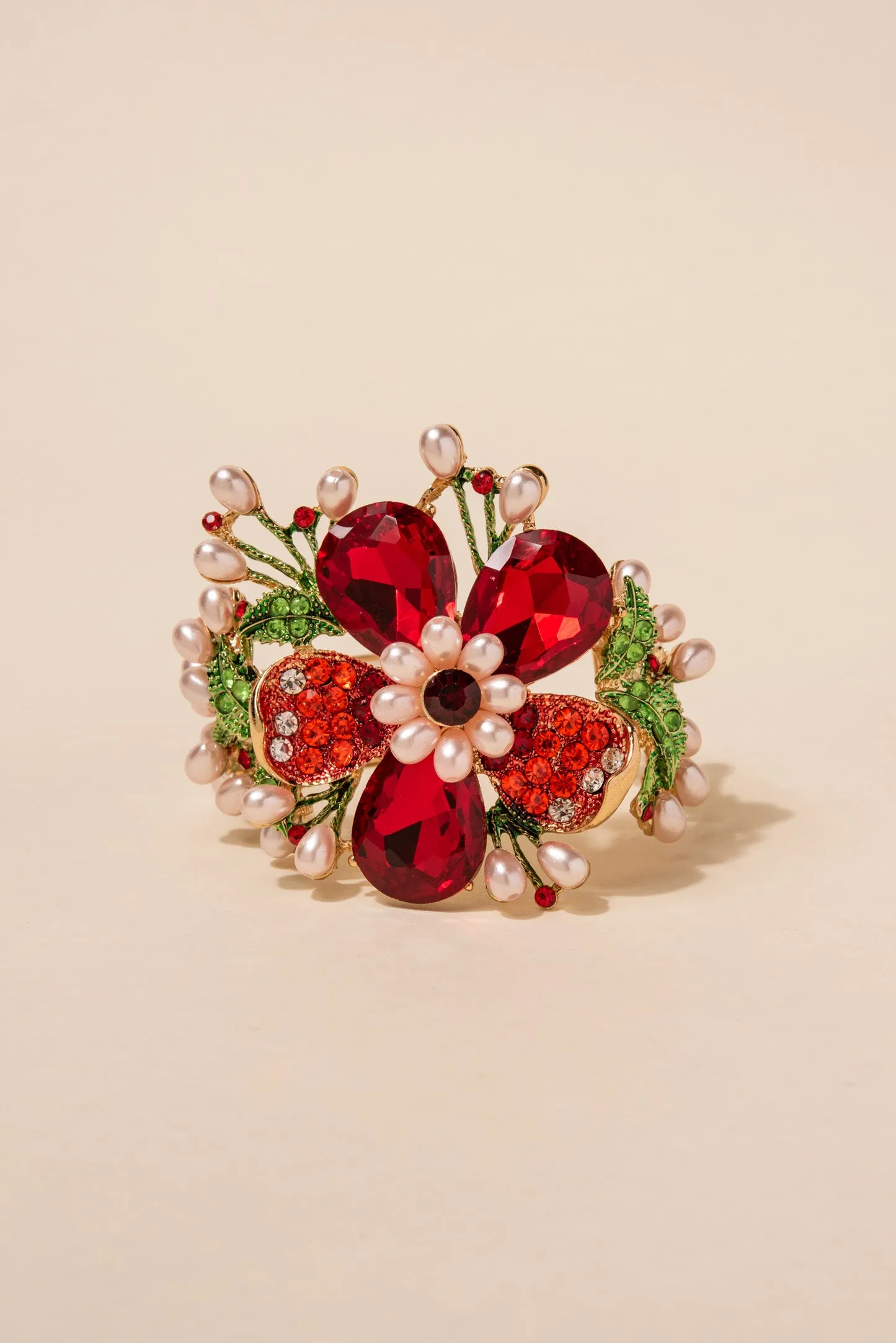 Duchess Floral Crystal Corsage Stretch Bracelet