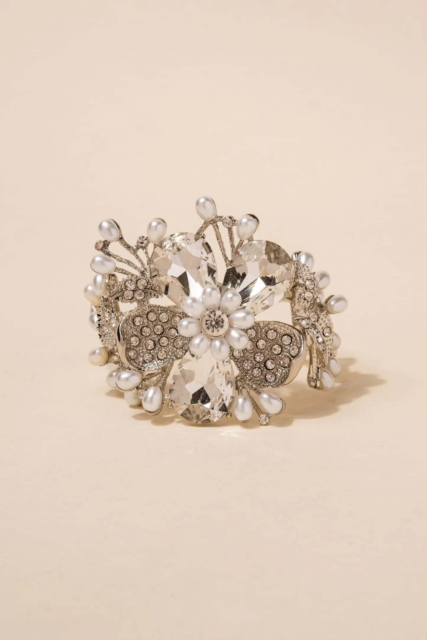 Duchess Floral Crystal Corsage Stretch Bracelet