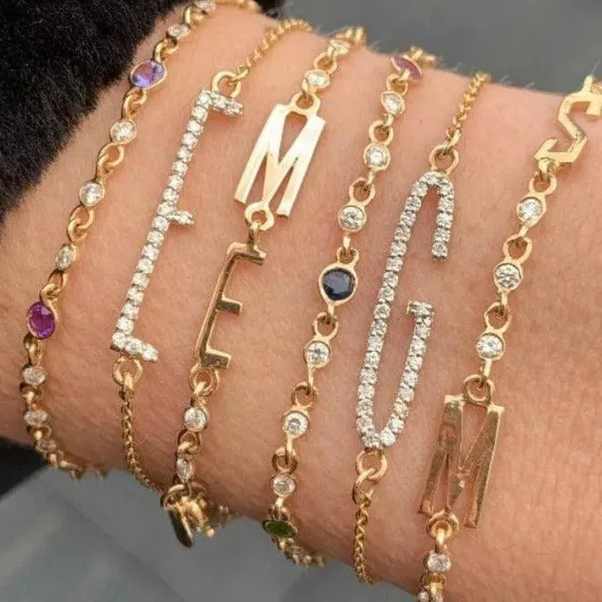 Elongated Initial Bracelets