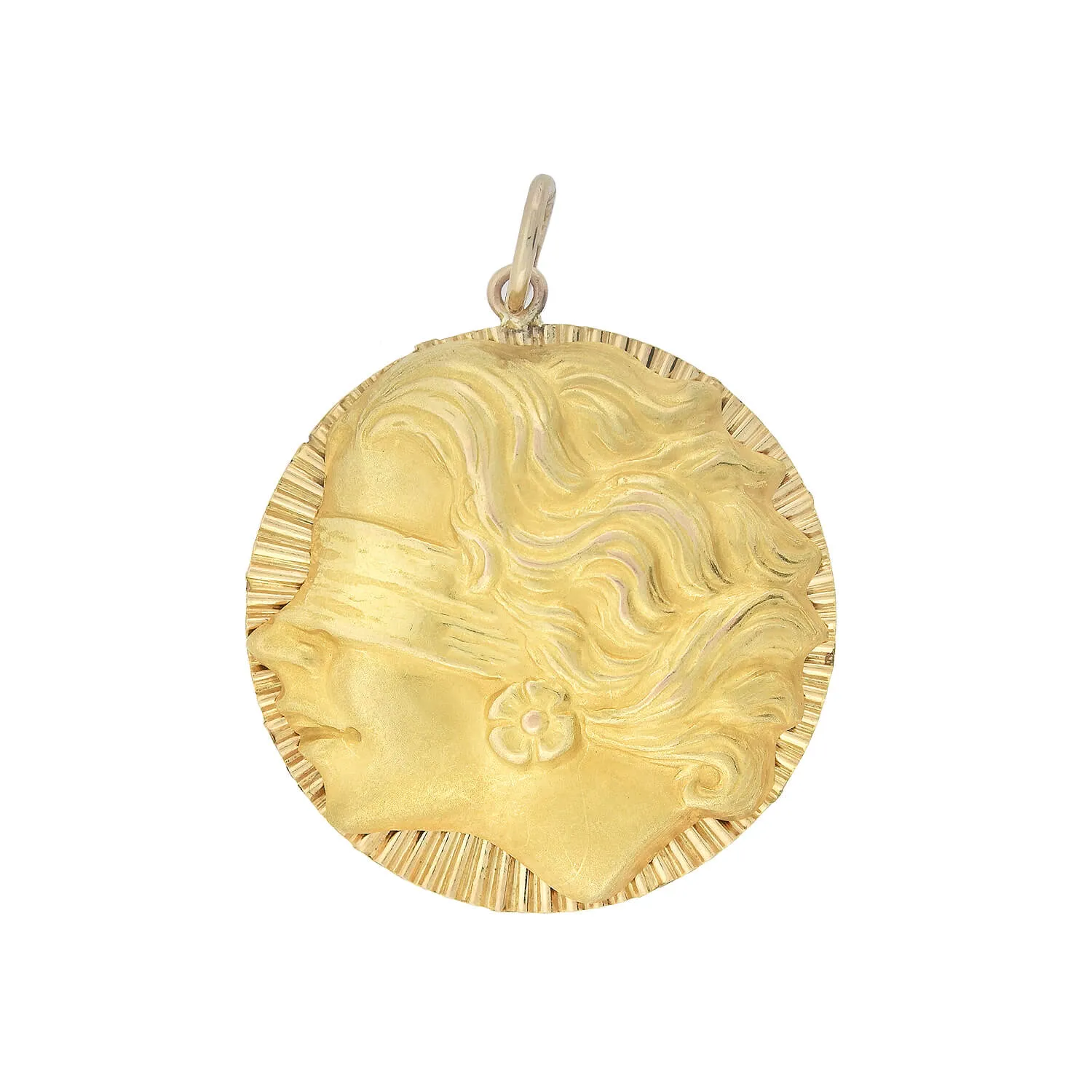 Estate 18kt "Fortuna, Goddess of Luck" Pendant