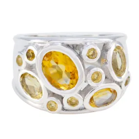 Exporter Gem Citrine 925 Sterling Silver Ring Three Sisters Jewelry