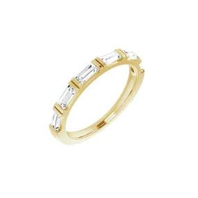 Five Stone Bar Ring Yellow Gold