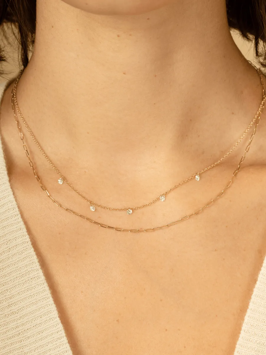 Floating Diamond Necklace 14K