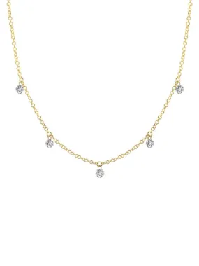 Floating Diamond Necklace 14K