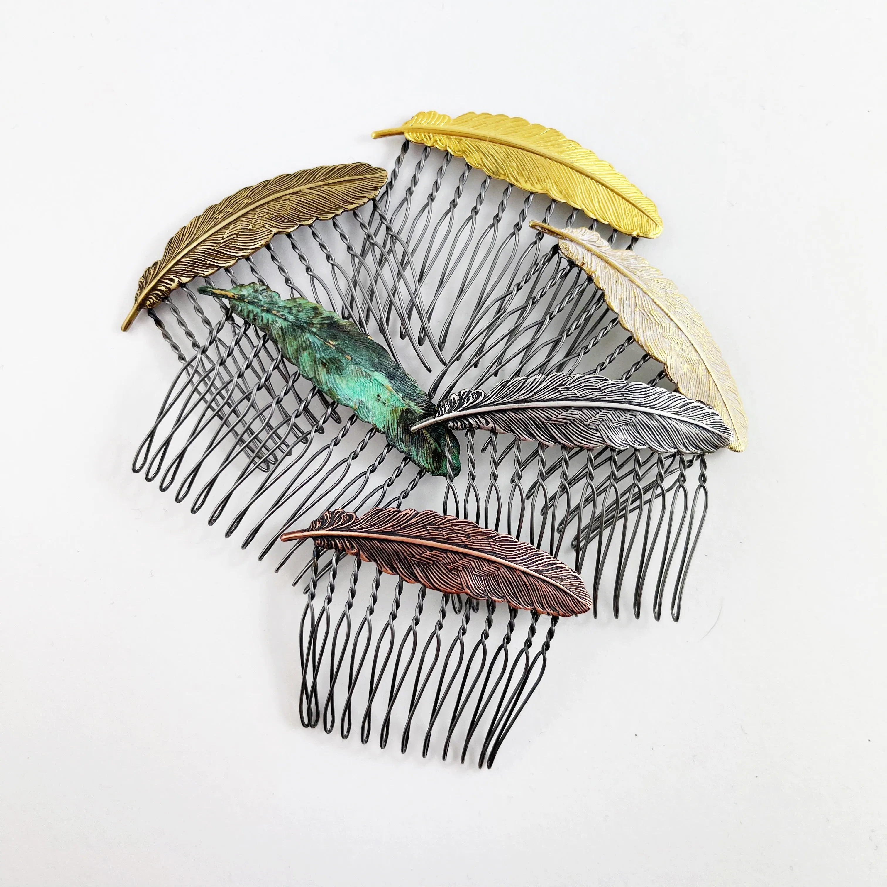 Floating Feather Hair Combs