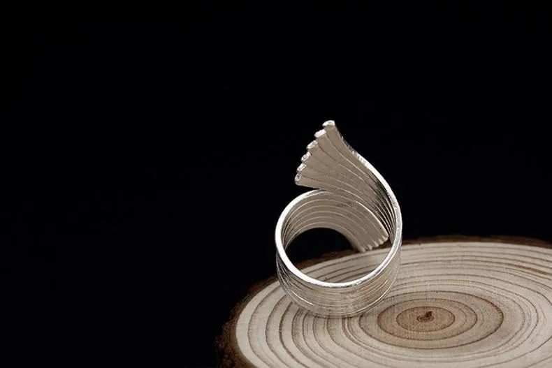 Folding Angel Wings Resizeable Ring