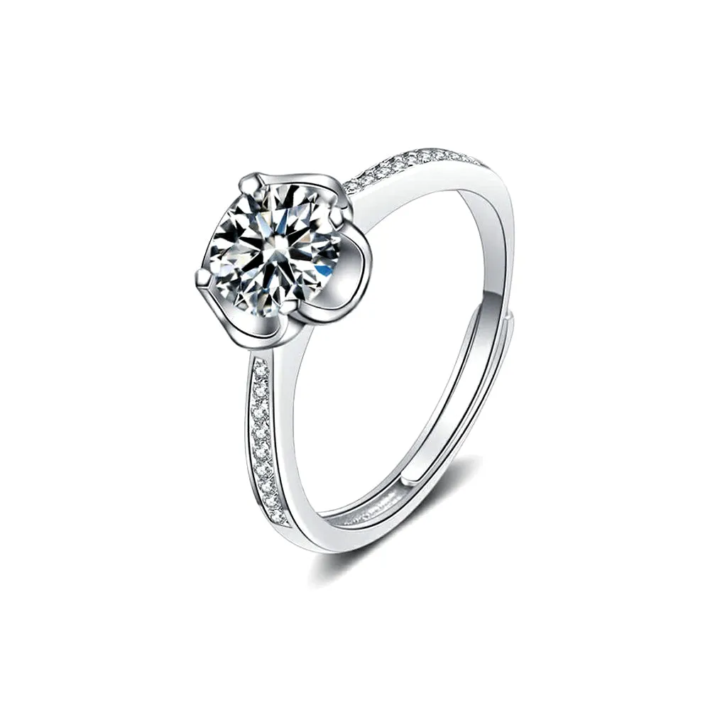 Four Leaf Clover Moissanite Ring