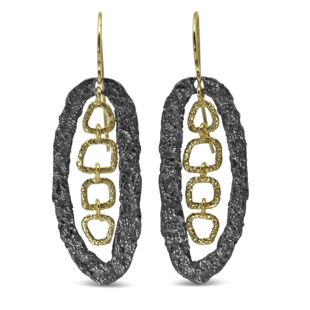 Free-form Open Pebble Earrings