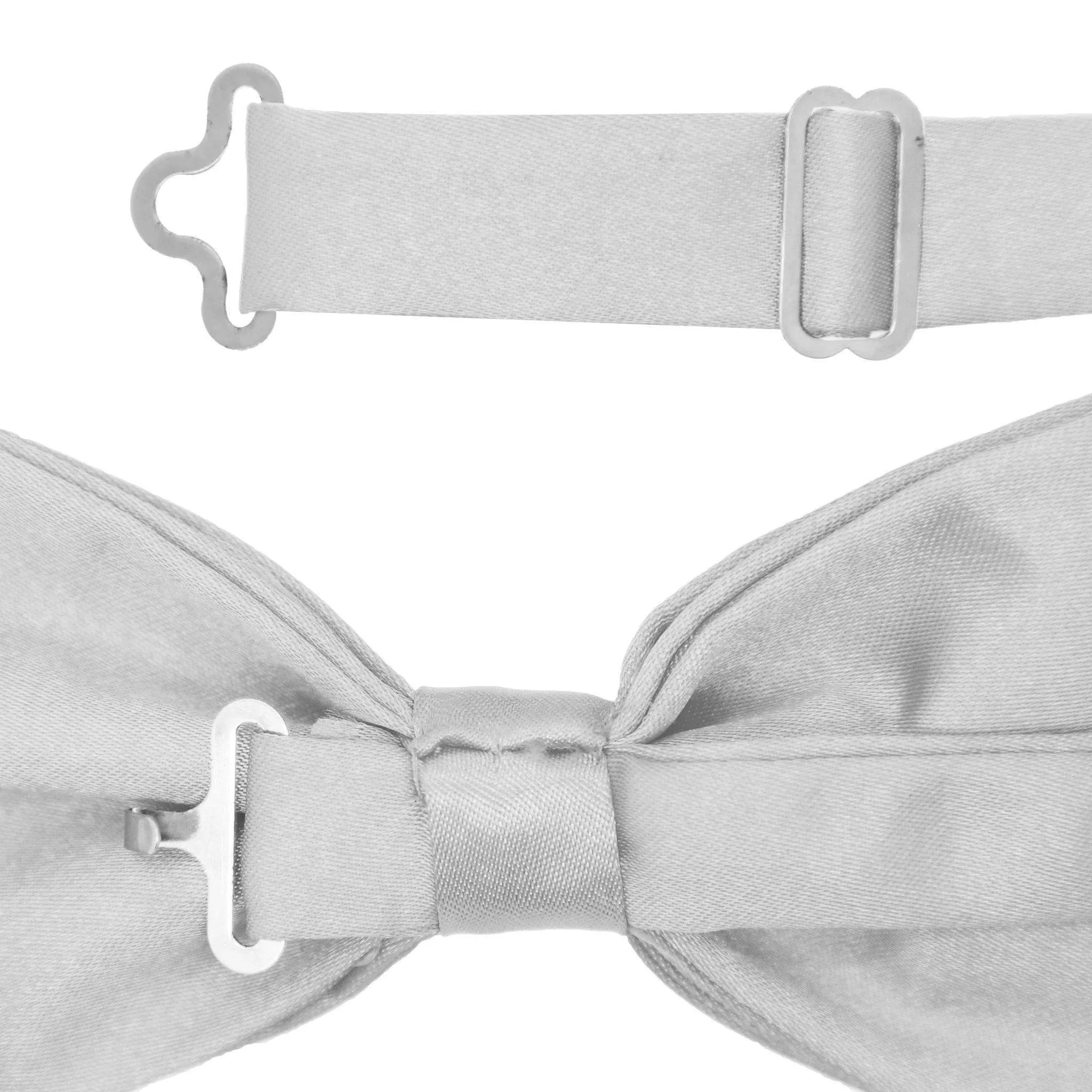 Gia Silver Satin Adjustable Bowtie