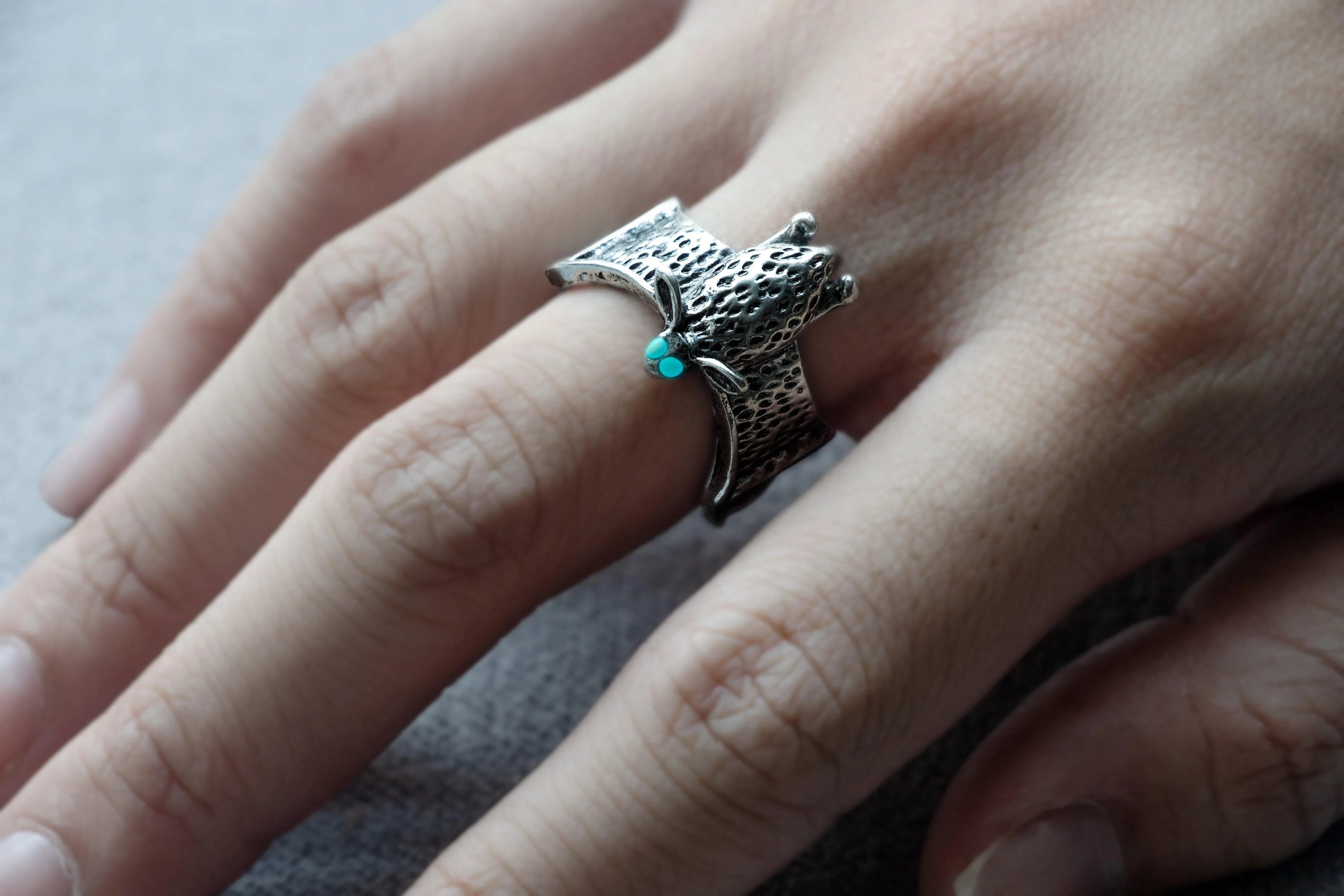 Glow in the Dark Flying Bat Ring