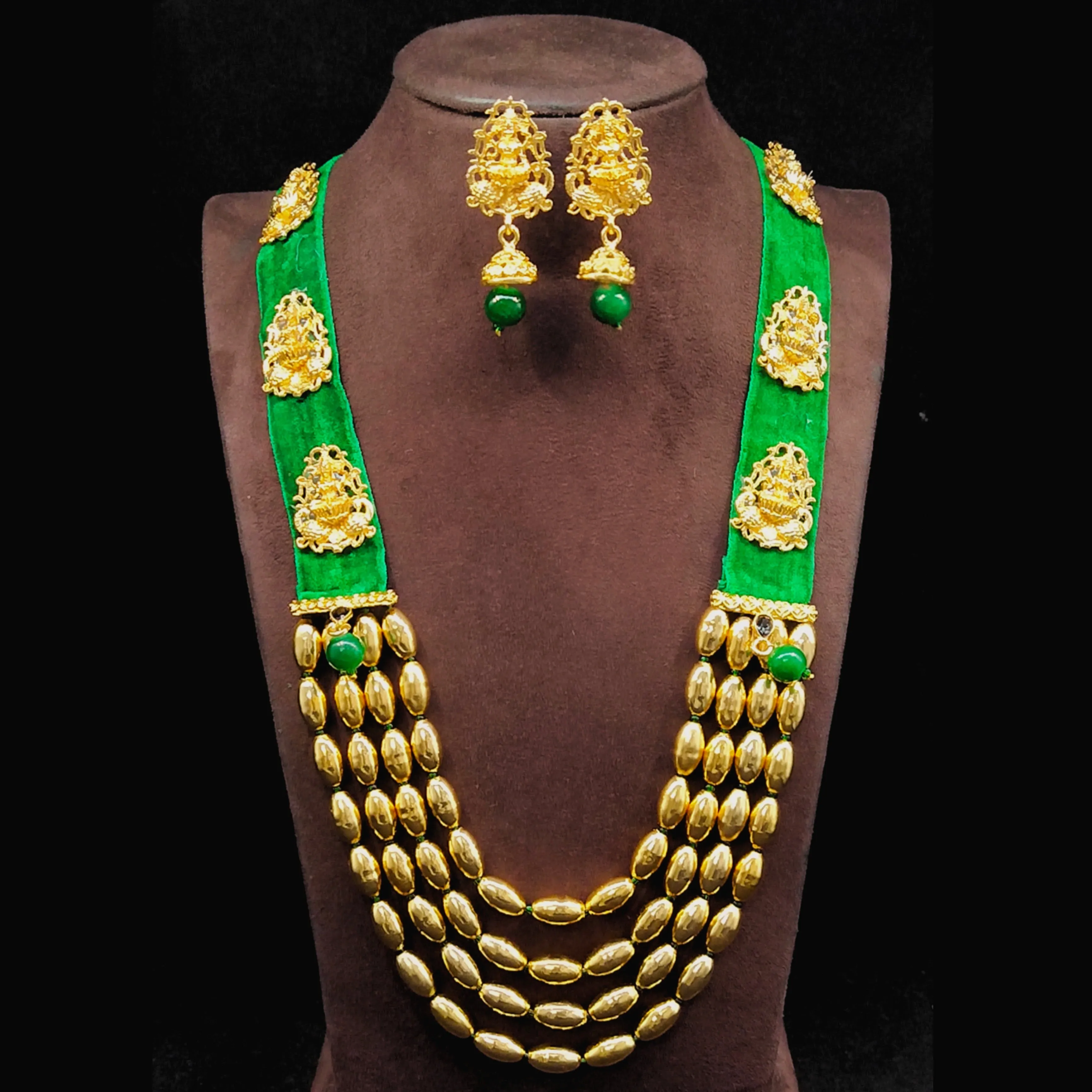 Goddess Laxmi Dholki Beads Necklace