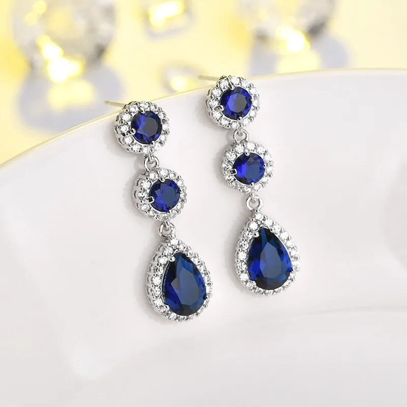 Gorgeous Shiny CZ Stone Dangle Earrings