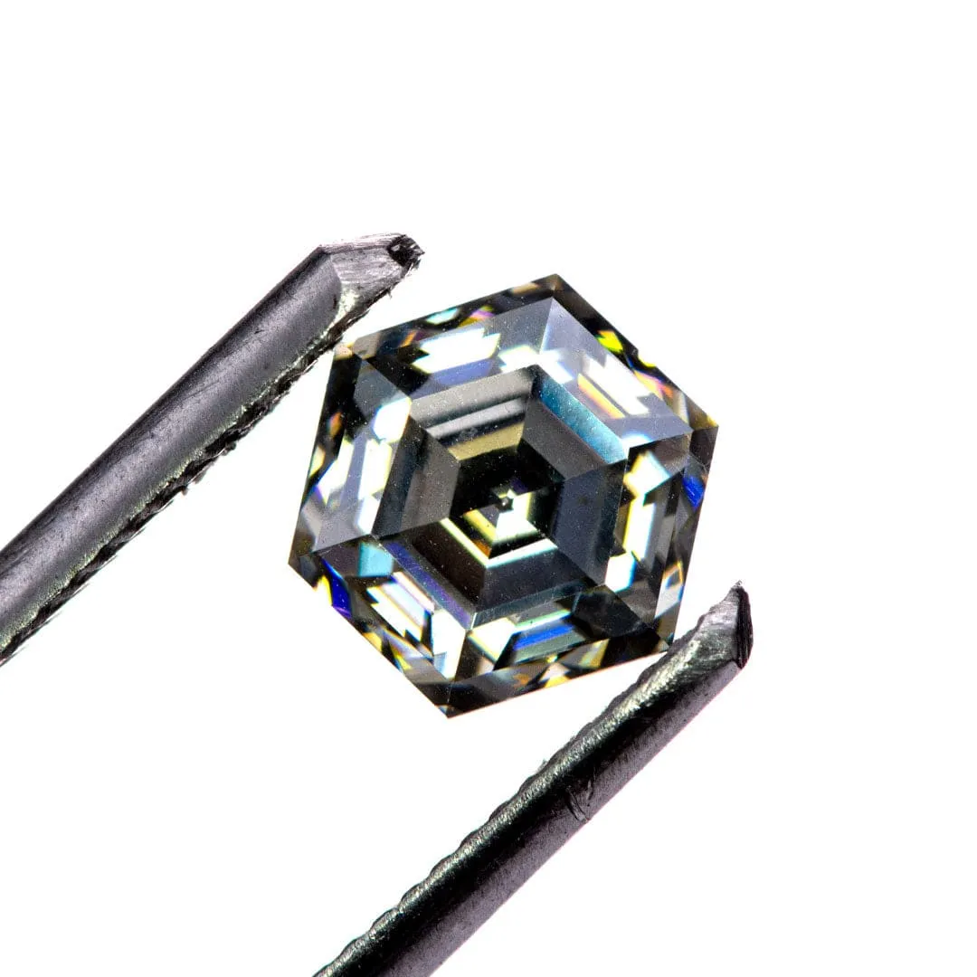 Hexagon Gray 6mm Moissanite Loose Stone