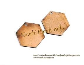 Hexagon MDF Earring Pendant /Key chain bases for Resin,Epoxy resin and Decoupage