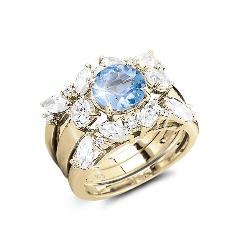 Isla Blue Topaz Trio Bridal Ring