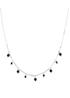 Jasmine Black Silver Necklace