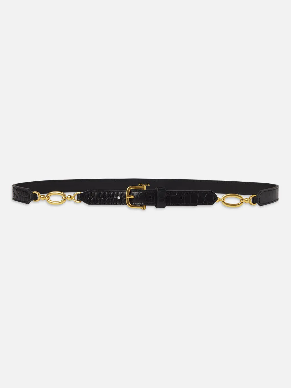 Jewelry Detail Belt -- Black Croc