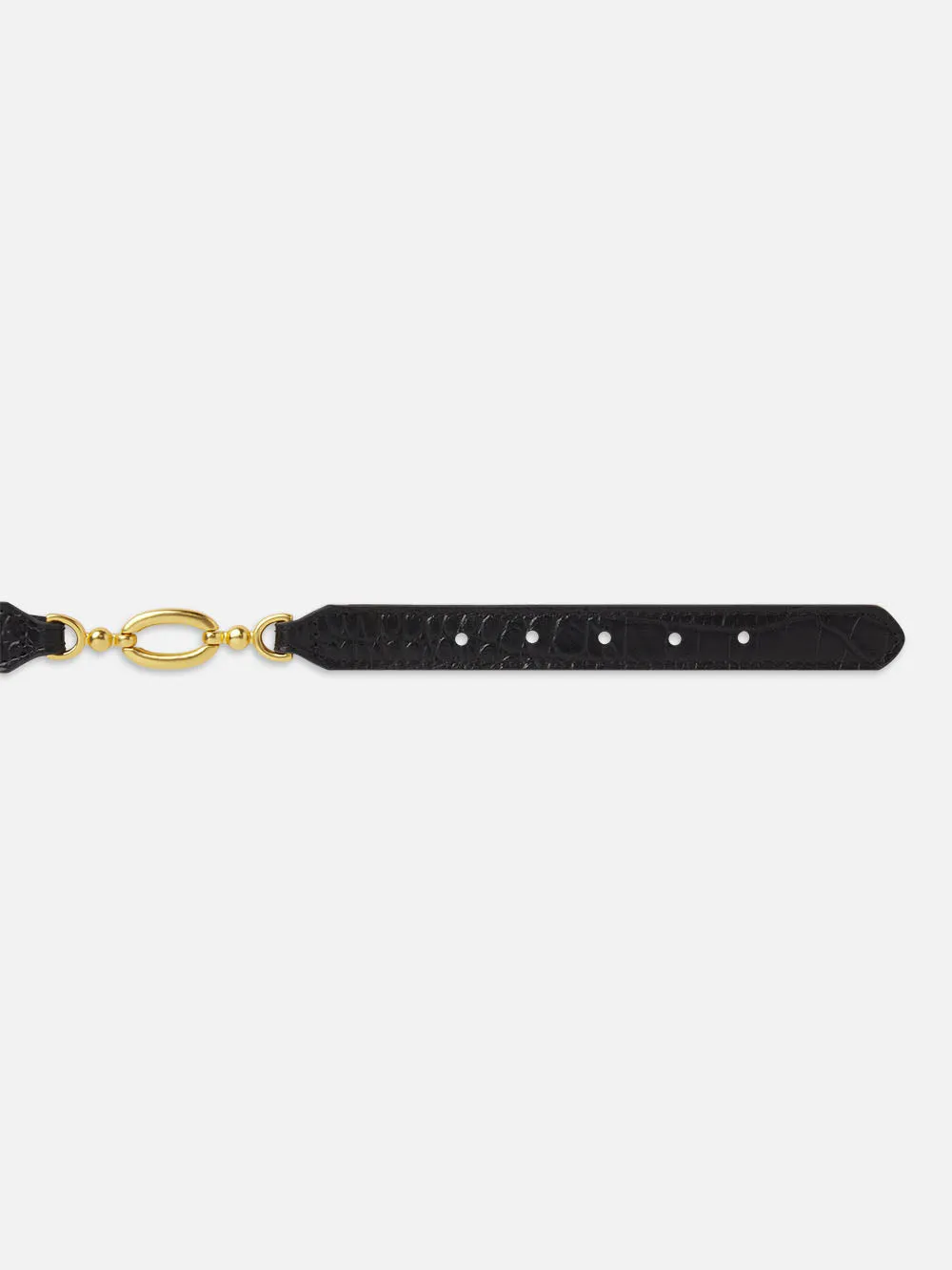 Jewelry Detail Belt -- Black Croc