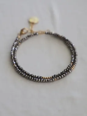 Katie Waltman Metallic Petite Crystal Double Wrap Bracelet