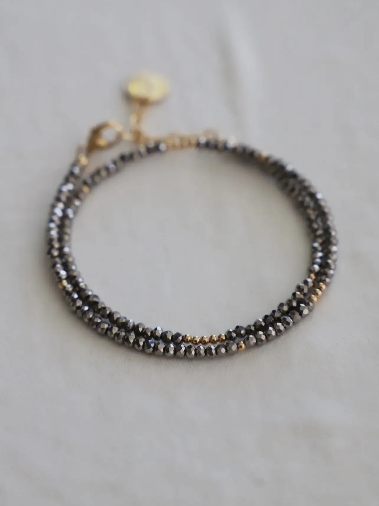 Katie Waltman Metallic Petite Crystal Double Wrap Bracelet