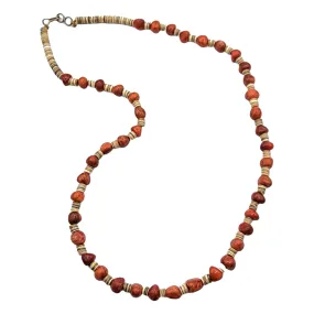 Kewa Pueblo Apple Coral Necklace - 22.5 Long