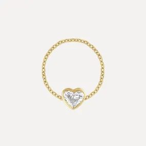 Lab-Grown Diamond Heart Chain Ring