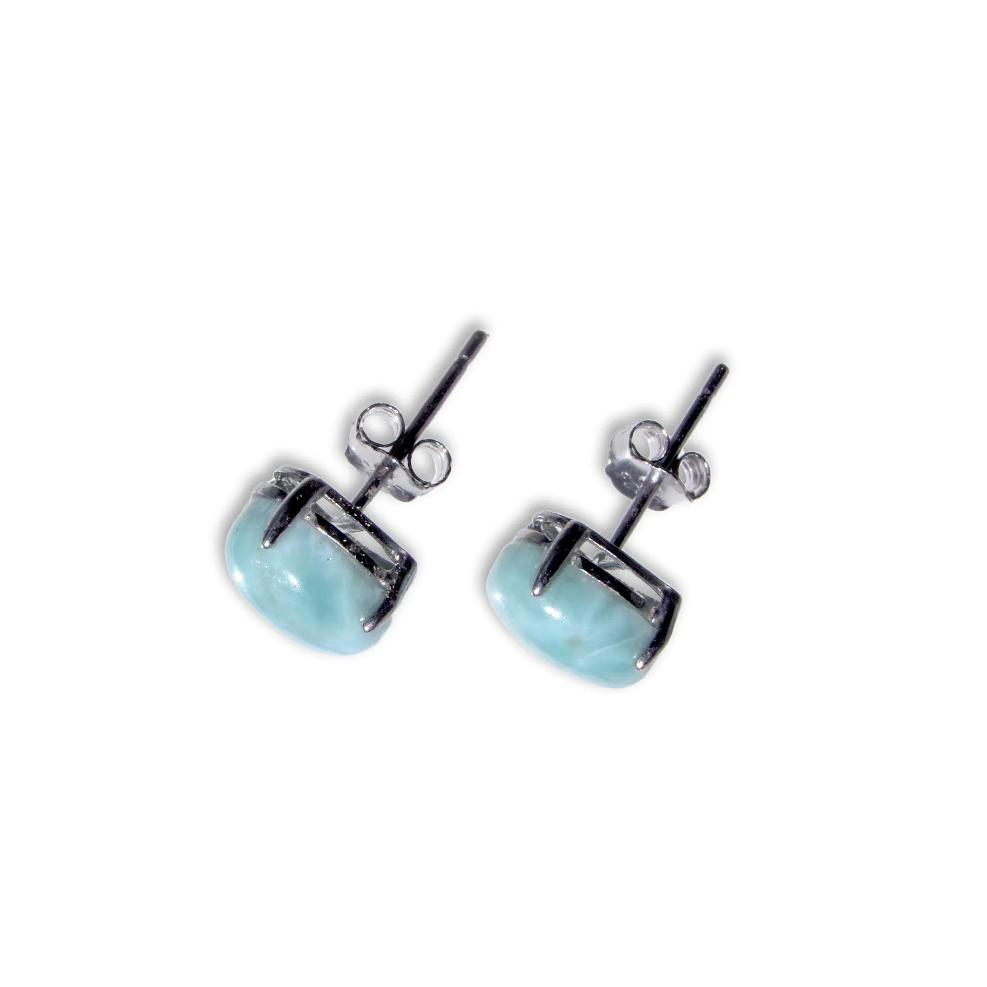 Larimar gemstone and Sterling Silver Stud Earrings