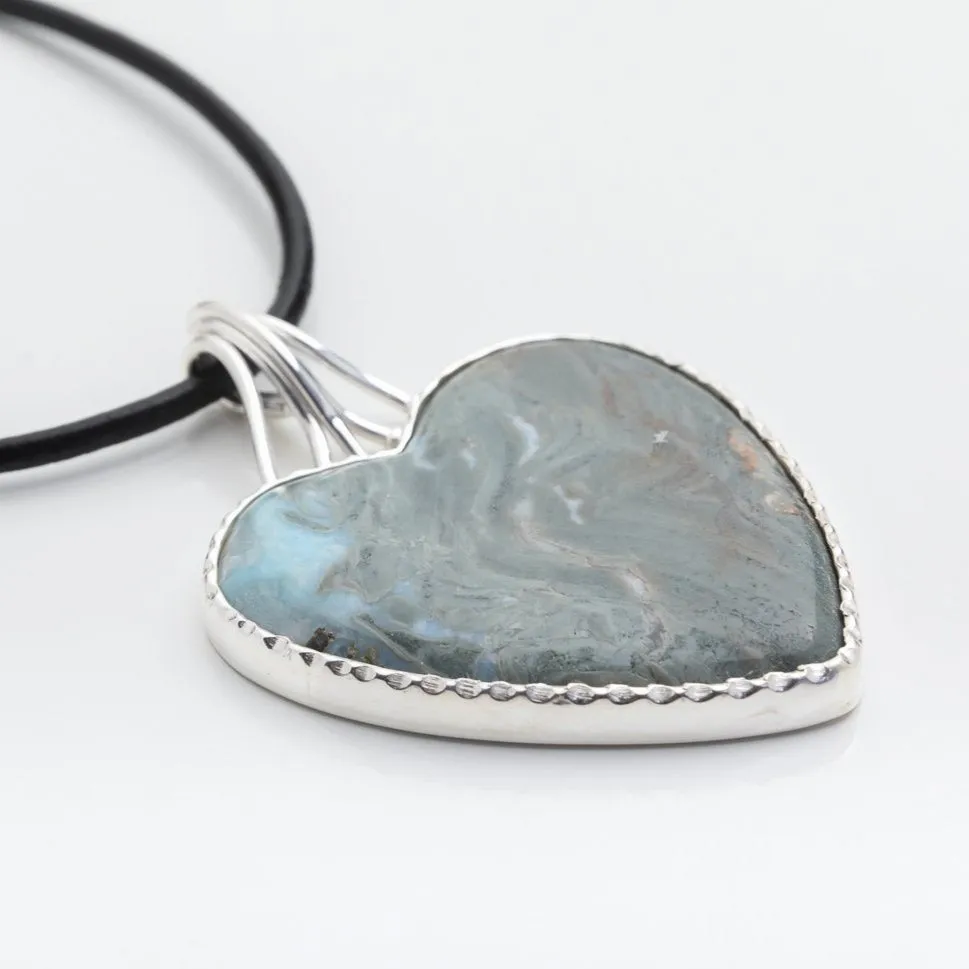 Larimar Heart Specimen Pendant Philza