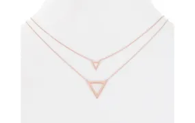 Layered Triangle Necklace-Rose Gold