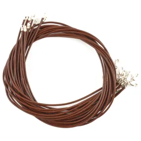 Leather Necklace-1.5mm Leather Cording with Sterling Silver Lobster Clasp-Brown-16 Inches