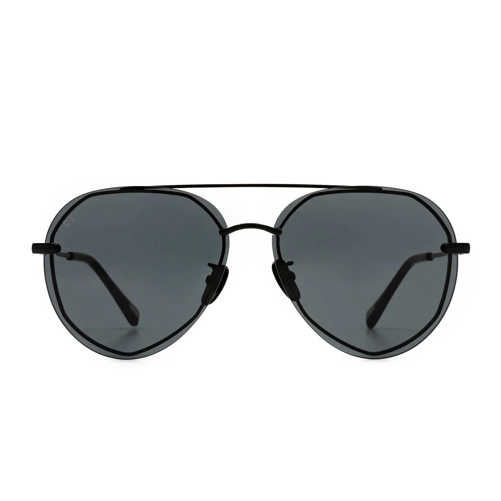 Lenox Black   Grey Aviator Sunglasses